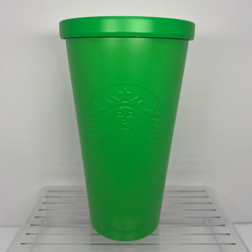 STARBUCKS‎ Green Tumbler Cup with Lid Starbucks Logo Reusable Drinkware 16oz